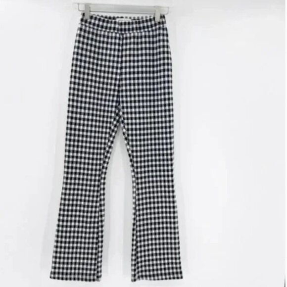 Urban Outfitters Casey Kick Flare Black and White Checkered Pant - Picture 2 of 10